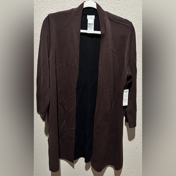 NWT Chico Chocolate brown sweater jacket. Chico size 2 - Picture 1 of 8